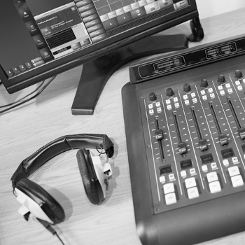 Sound mixer in studio